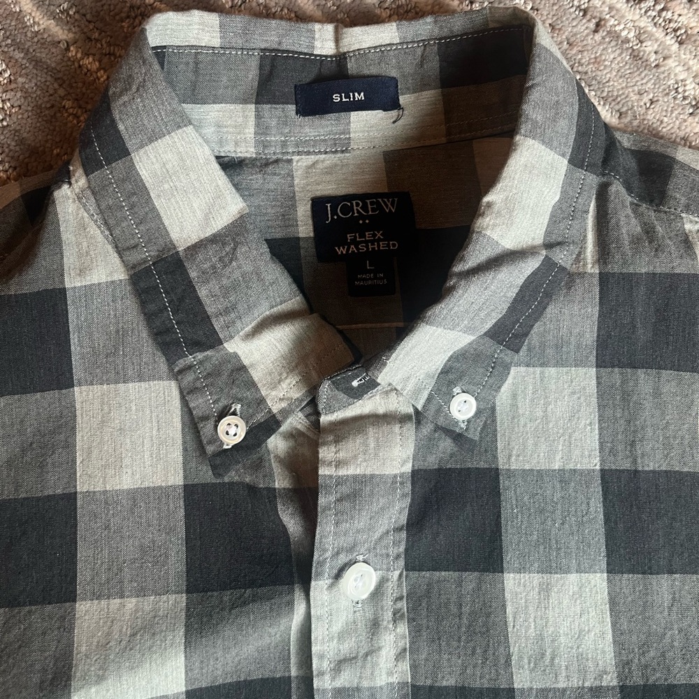 J. Crew Button Down Slim Shirt (Dark Grey/Light Grey)